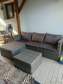 LEVNĚ Zahradní sedačka+stolek, téměř nové