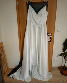 Modrobílé svatební šaty vel. 44-46