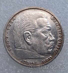 5 Reichsmark 1938 E (Říšská 5 marka)