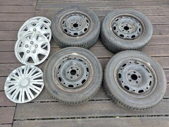 Plechové komplety 14" Škoda Fabia 2 II, disky + zimní pneu
