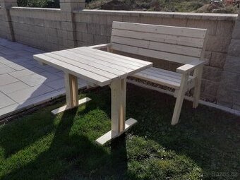 Lavice a stůl z masivu