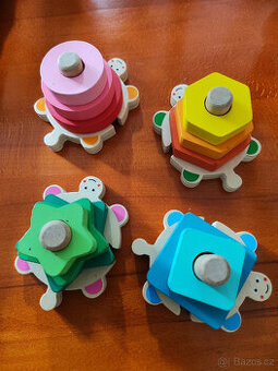 Dřevěná skládačka a vkládačka želva