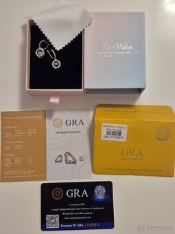 Diamantové Náušnice Stříbrné 925 diamant moissanite