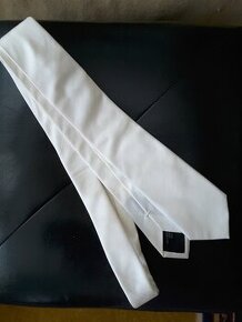 Hedvábná svatební kravata smetanová - 1