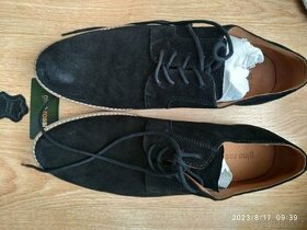 Pánské černé semišové boty/polobotky 42