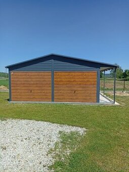 Plechová garáž 6+1 x 5m.