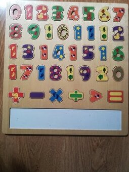 dřevěné puzzle čísla + počítání