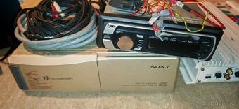 CD měnič Sony, zesilovač, autorádio LG