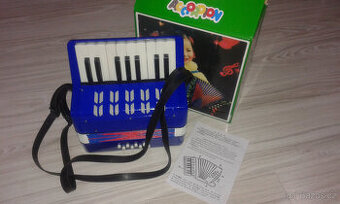 Nová tahací harmonika dětská-větší/akordeon modrý/ červený