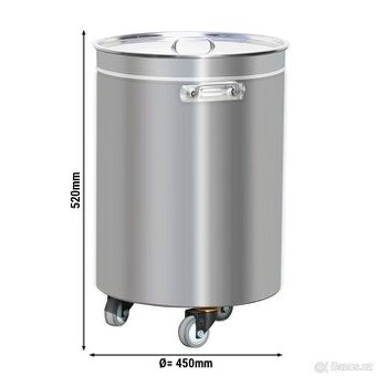 Nerezový odpadkový koš - 75L - se zvedacím víkem