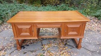 Masivní dubový psací stůl oboustranný