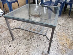 Konferenční stolek kov/sklo