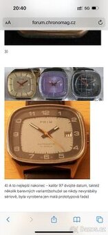 Koupím hodinky Prim Televize automatic