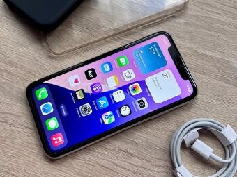 Apple iPhone 11 64gb White- zánovní Top stav, 2x kryt.