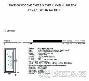 Nové vchodové dveře VEKA, výplň Milada