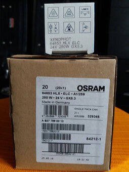 24V/250W ELC GX5,3 50mm 50h HLX64653 Osram