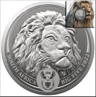 Stříbrná mince Big Five II - Lev 1 Oz 2022