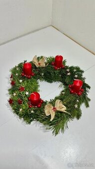 Adventní vánoční věnec - červený