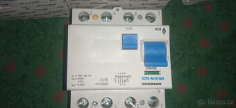 7kusů - Proudový chránič Schrack 40 A, 4pól, 30 mA, NOVÝ