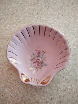 MISKA / MUŠLE - růžový porcelán, bez vady.