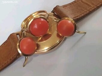 ZLATÉ KORÁLOVÉ NÁUŠNICE ARTDECO 14ct