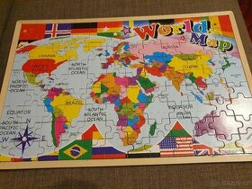 Hra, puzzle, mapa světa