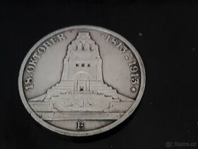Pamětní mince Drei mark k 100.výročí Bitvy národů u Lipska
