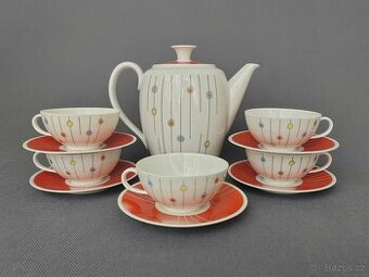 Porcelánová kávová (mokka) sada od Kaestner Saxonia - 1