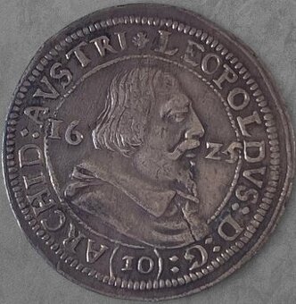 Strieborný 10 Krejcar - Arcivojvoda Leopold 1625 Hall - 1