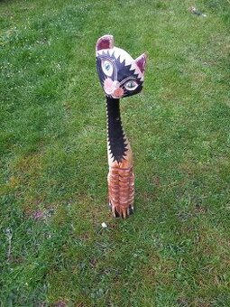 Dřevená soška kočka 82 cm