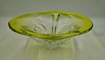 velká mísa 33 cm, hutní sklo, Chřibská
