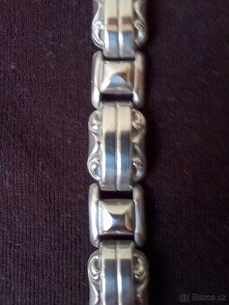 Stříbrný článkový Art Deco náramek