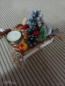 Vánoční svícen na čajovou svíčku