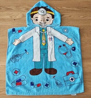 Pončo osuška s kapucí DOKTOR, vel. 110 - 128