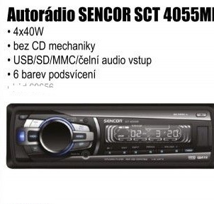 SENCOR SCT-4055MR , USB port + SD/MMC slot , MP3 , AUX...