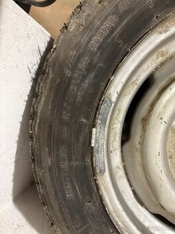 Škoda - 2 x plechový disk + pneu 155 / 80 / 14