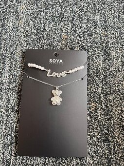 Šperky NEW yourk řetízek s méďou a love