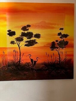 Obraz Savana západ slunce - 1