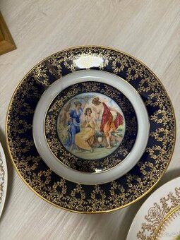 Luxusní porcelán "Tři grácie" – Kobalt & Zlato (Sada 7 ks)