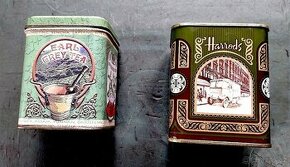 Starší plechové krabičky na čaj