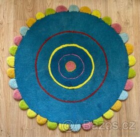 Ručně vyráběný kusový kruhový koberec s průměrem 100 cm