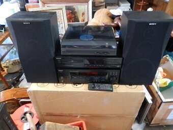 Sony věž- zesilovač, tuner, gramofon, CD přehravač, bedny
