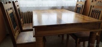 Prodám kuchyňský stůl+ čtyři židle dřevo asijský palisandr - 1