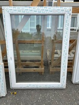 Okno PVC Trocal 1100x1470MM, bílé, starší, dvojsklo