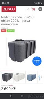Nádrž na pitnou vodu 200l