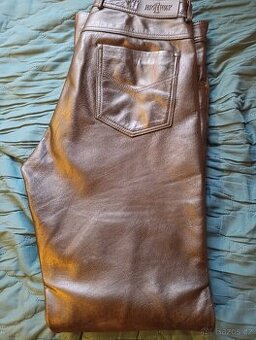 Kožené kalhoty na motorku riflového střihu Sleva - 1