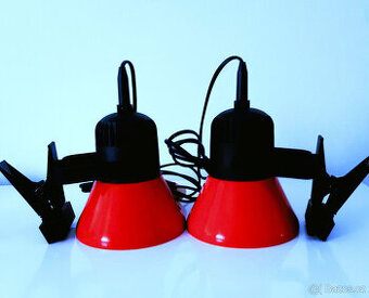 Retro kovové lampy na skřipec, 2 kusy