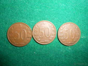 50 haléřů 1964,1965,1971.