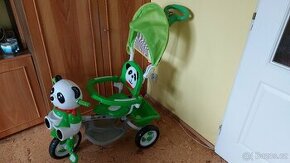 Hrající dětská tříkolka-kočárek s ovládáním