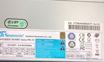Zdroj Seasonic SS-500ET Active PFC F3